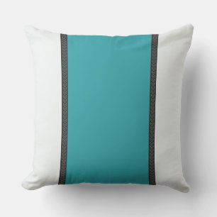 Turquoise, White and Grey Throw Pillow