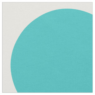 Turquoise White Big Polka Dots Fabric