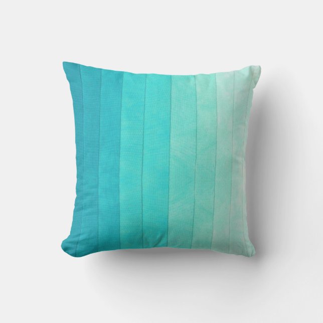Turquoise White gradient,Turquoise shades Cushion (Front)