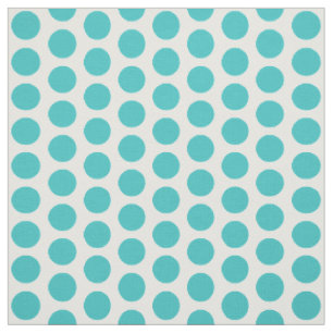 Turquoise White Mini Polka Dots Fabric