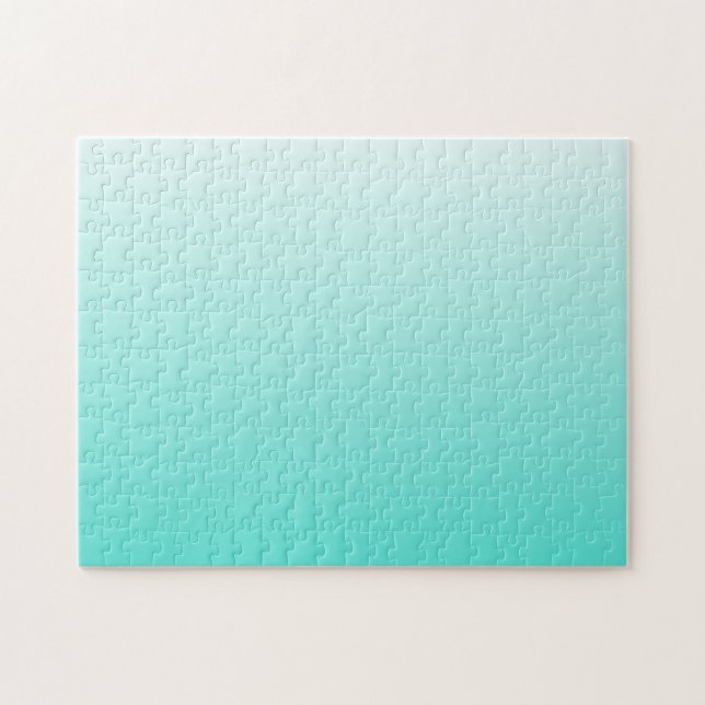 Turquoise White Ombre Jigsaw Puzzle (Horizontal)