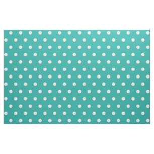 Turquoise White Polka Dots Craft Sewing Quilting Fabric