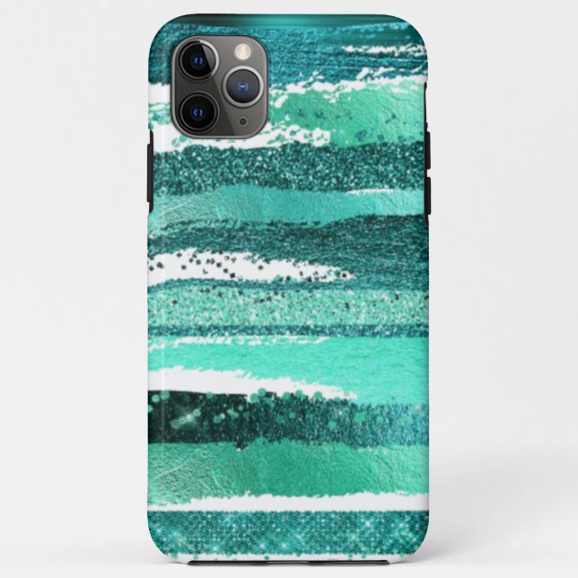 turquoise white strokes Case-Mate iPhone case (Back)