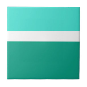 Turquoise White Teal Colour Block Style Design Ceramic Tile