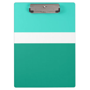 Turquoise White Teal Colour Block Style Design Clipboard