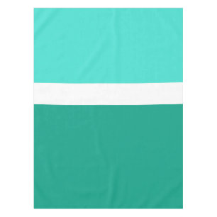Turquoise White Teal Colour Block Style Design Tablecloth