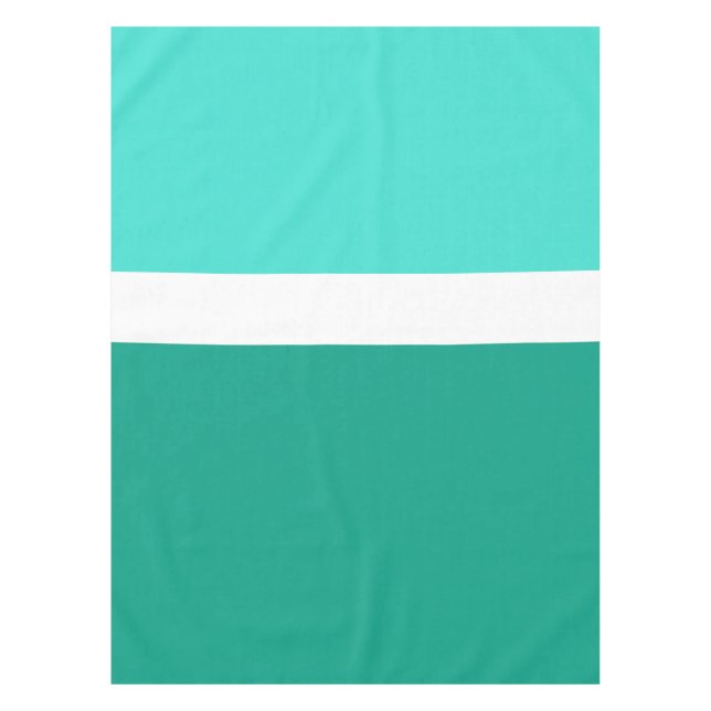 Turquoise White Teal Colour Block Style Design  Tablecloth (Front)