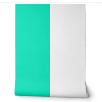 Turquoise White Vertical Big Stripes Pattern 