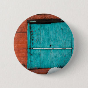 Turquoise Window 6 Cm Round Badge