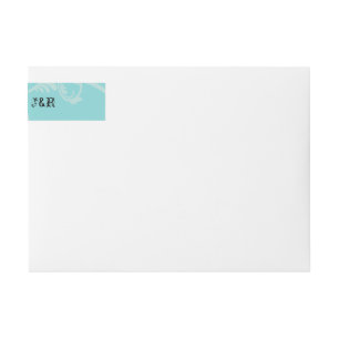 Turquoise with Black Wedding Wrap Around Label