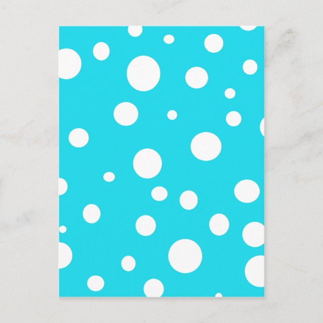 Turquoise with White Polka Dots Fashion Fun Postcard (Front)
