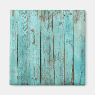 Turquoise Wood Teal Barn Wood Weathered Beach Magnet