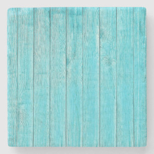 Turquoise Wood Texture Stone Coaster