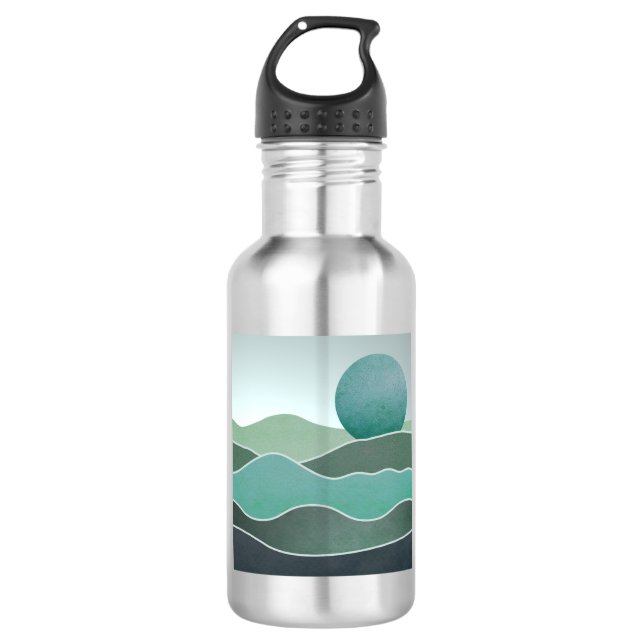 Turquoise World Landscape 532 Ml Water Bottle (Front)