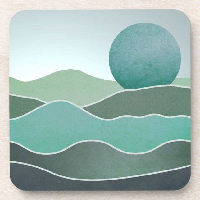 Turquoise World Landscape Coaster (Front)