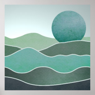 Turquoise World Landscape Poster
