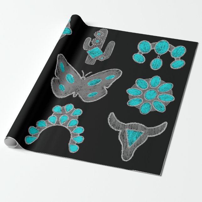 Turquoise Wrapping Paper  (Unrolled)