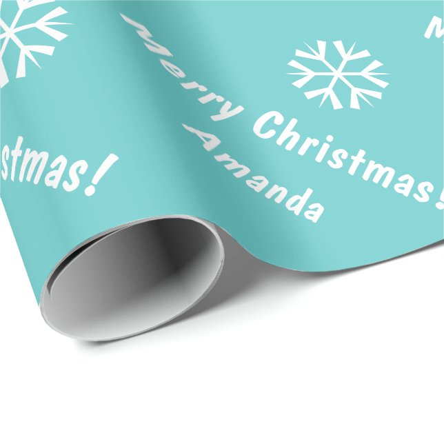 Turquoise Wrapping paper Christmas | Personalised (Roll Corner)