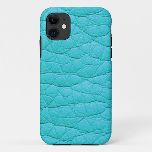 Turquoise Wrinkled Faux Soft Leather iPhone 5 Case (Back)