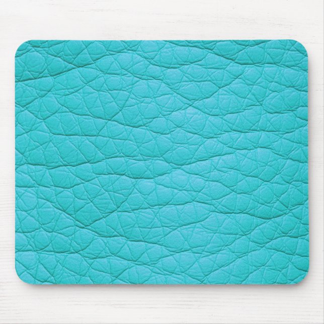 Turquoise Wrinkled Faux Soft Leather Mousepad (Front)