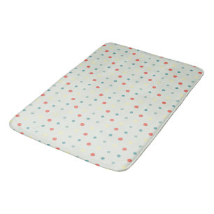 Turquoise, yellow, and Orange Dots Bath Mat