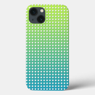 Turquoise Yellow Geometric Pattern Diamonds iPhone 13 Case