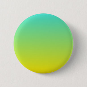 Turquoise Yellow Ombre 6 Cm Round Badge