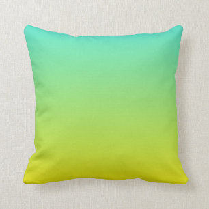 Turquoise Yellow Ombre Cushion