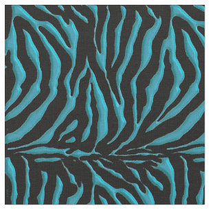 Turquoise Zebra Animal Print Fabric