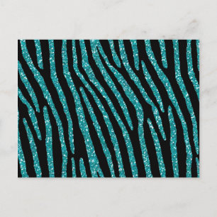 Turquoise Zebra Glamour Elegance Postcard