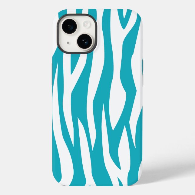 Turquoise Zebra Print Case-Mate iPhone Case (Back)