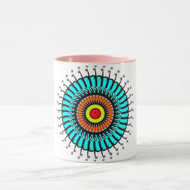 Turquoise Zen Mandala Mug (Center)