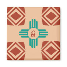Turquoise Zia Tribal Brown Tan