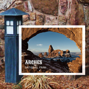 Turret Arch through North WIndow, Arches NP Utah Postcard