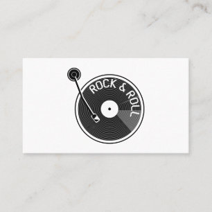 Turtable Record Player Rock And Roll Vinyl Record Business Card