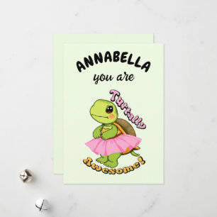 Turtally awesome, play on words custom holiday card
