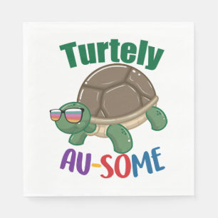 Turtely Ausome Awesome Autism Awareness Colourful Napkin