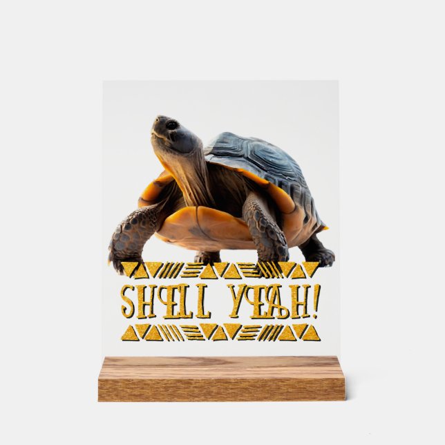 Turtle 001 Shell Yeah! Acrylic Sign (Front)