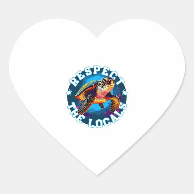 Turtle 001 Shell Yeah! Heart Sticker (Front)