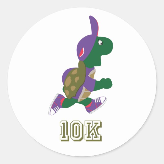 Turtle 10K - Purple Classic Round Sticker (Front)