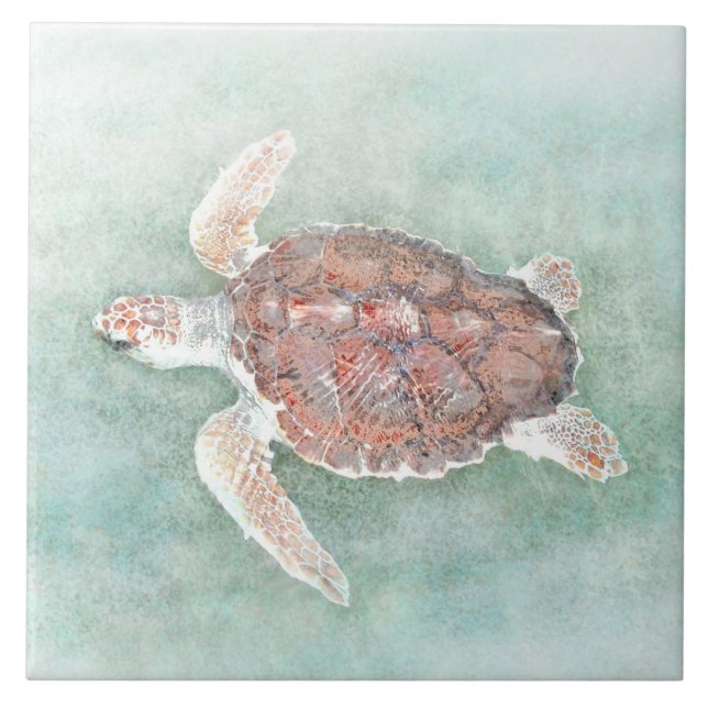 turtle 2 ceramic tile (Front)