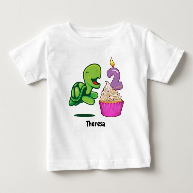 Turtle 2nd Birthday Baby T-Shirt (Front)