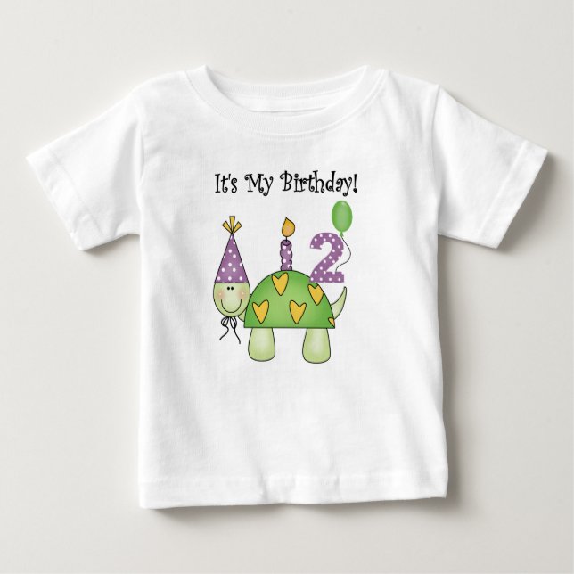 Turtle 2nd Birthday Baby T-Shirt (Front)