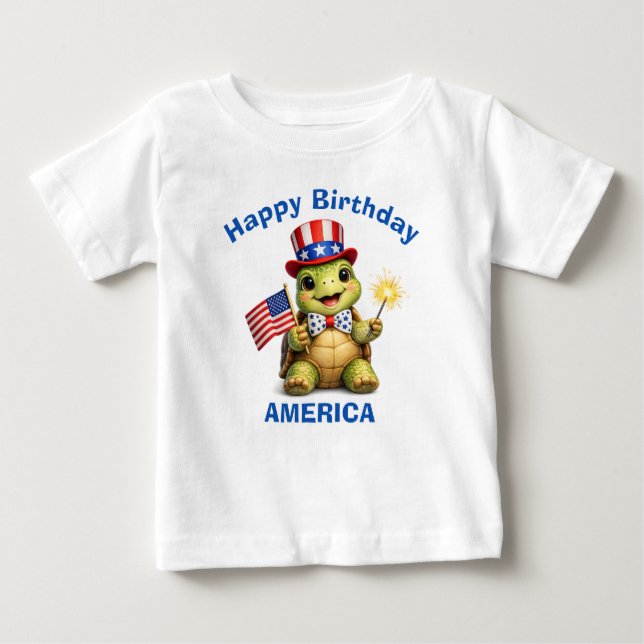Turtle (3b) Patriotic Kid T-Shirt (Front)
