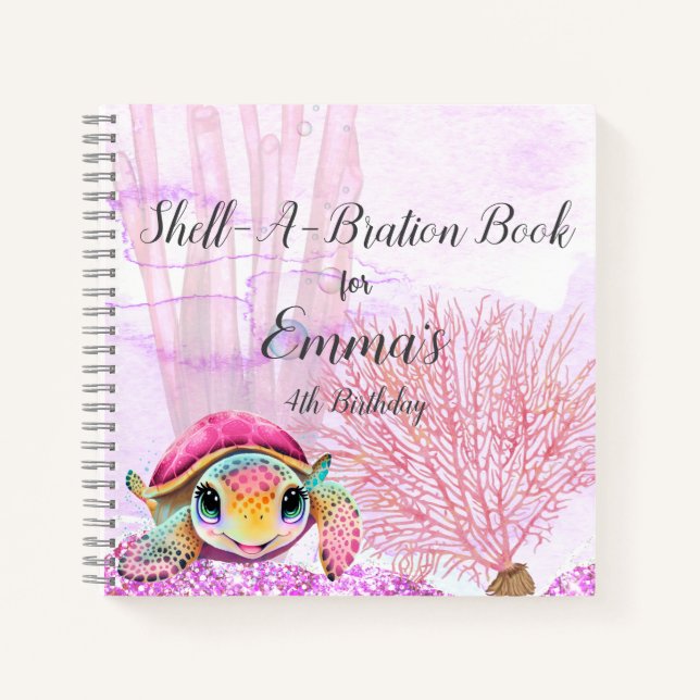 Turtle 4th Birthday, Under the Sea Guest Book (Front)