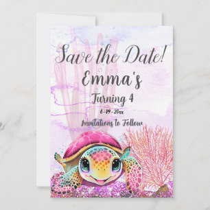 Turtle 4th Birthday, Under the Sea                Save The Date