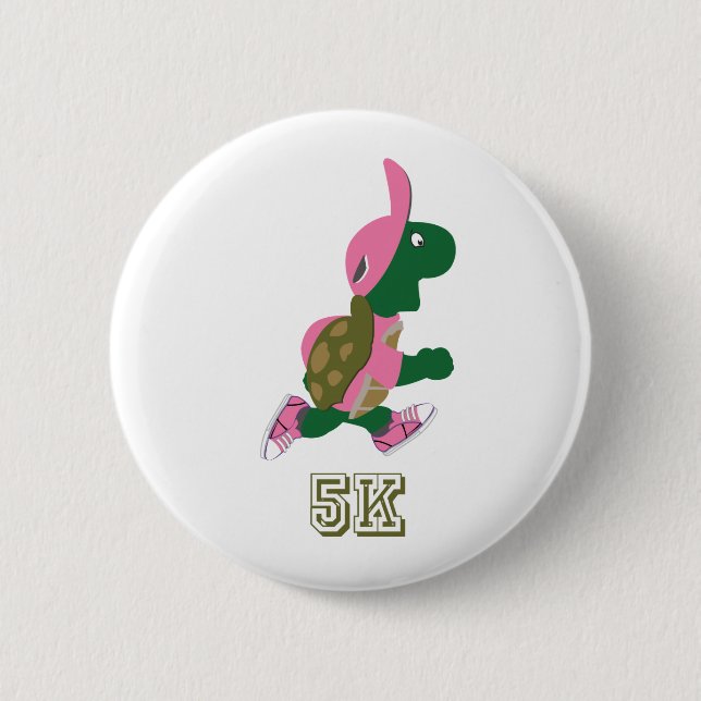 Turtle 5K - Pink 6 Cm Round Badge (Front)