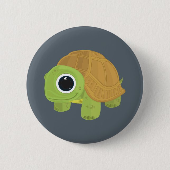 Turtle 6 Cm Round Badge (Front)