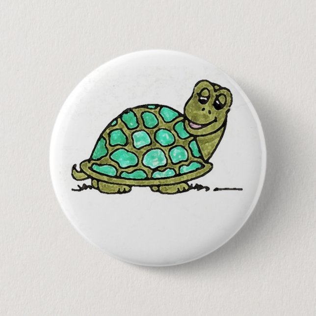 Turtle 6 Cm Round Badge (Front)