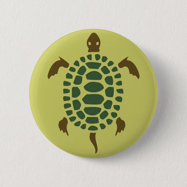 Turtle 6 Cm Round Badge (Front)